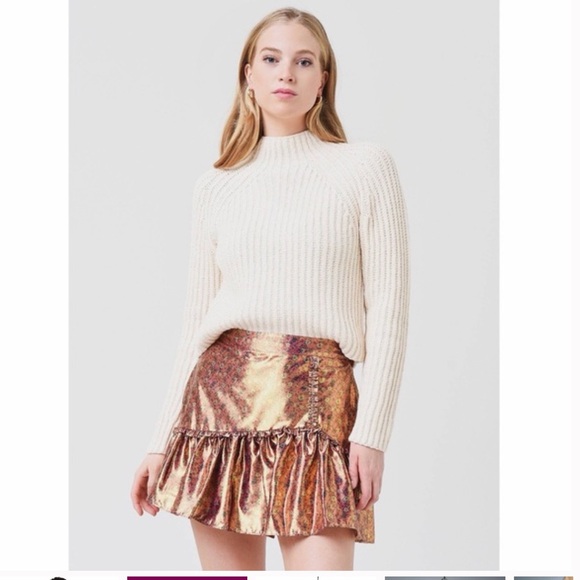 Vince Off-White Raglan Sleeve Mock Neck Sweater - Picture 6 of 11